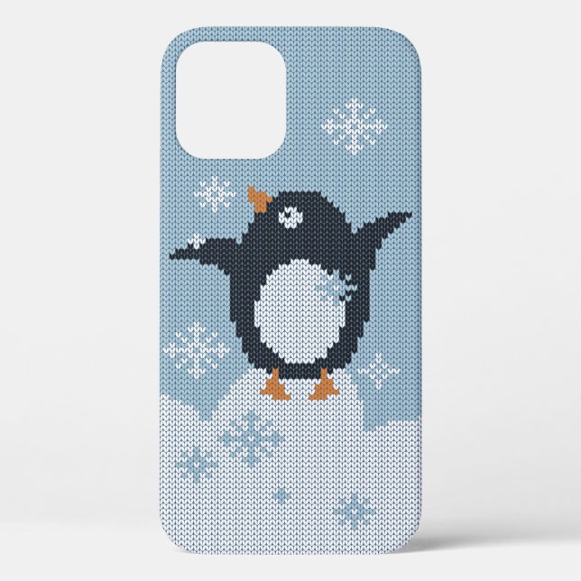 Winterurlaub in Pinguin-Snowflakes Case-Mate iPhone Hülle (Rückseite)