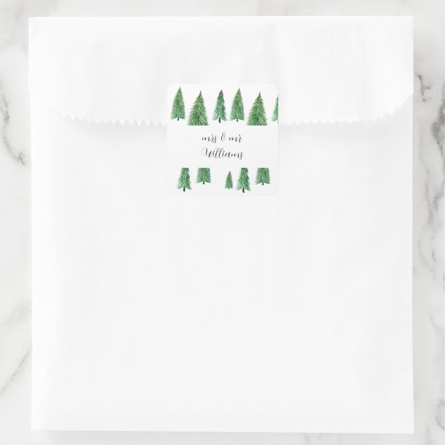 Winterurlaub Land Schönheit Quadratischer Aufkleber (Tasche)