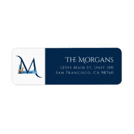 Winterurlaub | Letter M Monogram Address Label