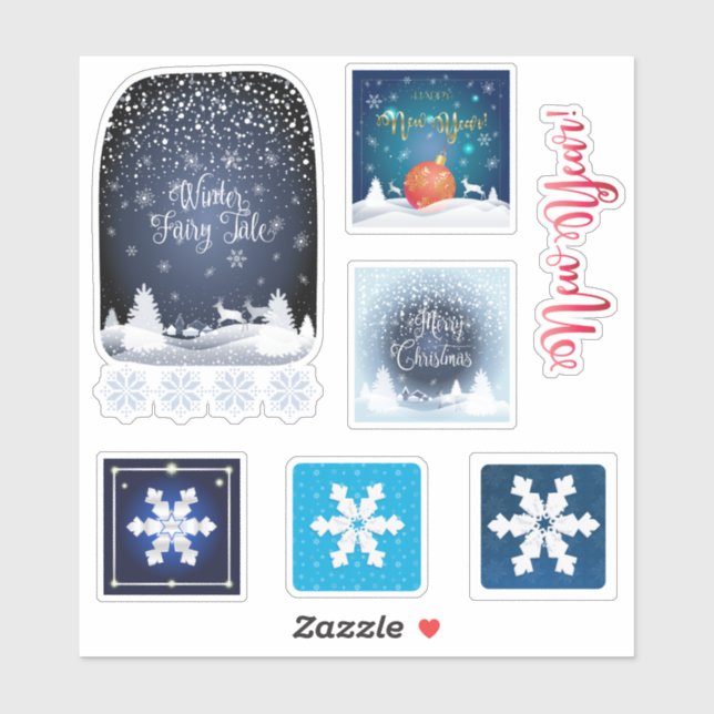 Winterurlaub Märchen Fantasy Snowy Forest Aufkleber (Blatt)