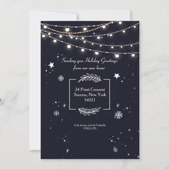 Winterurlaub mit langen Lichtern Ankündigung (Vorderseite)