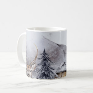 Winterurlaub Nacht Landschaft Kaffeetasse