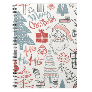 Winterurlaub nahtloses Muster mit Doodle Hand d Notizblock