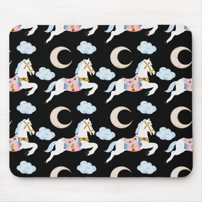 Winterurlaub pastellfarbene Weihnachtskindermuster Mousepad (Vorne)