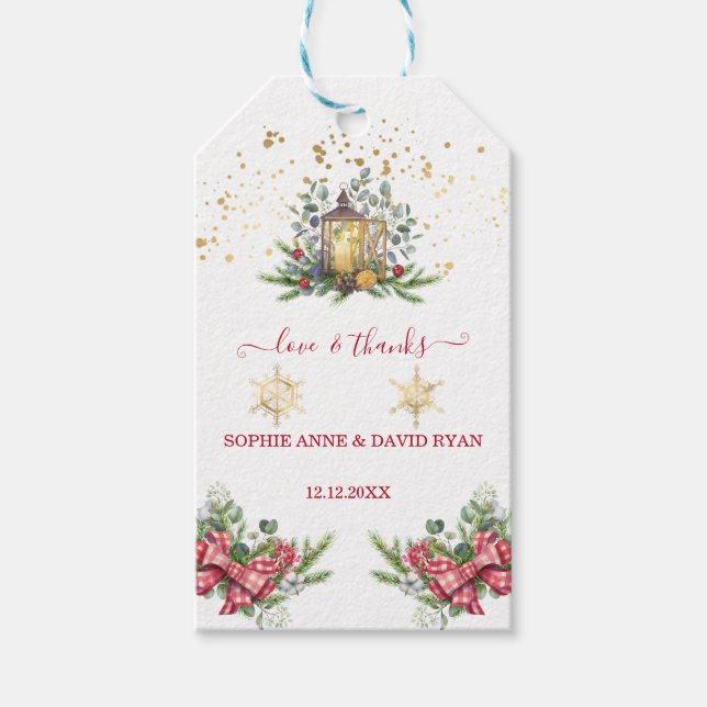 Winterurlaub Pine Cones Weihnachtsbälle Hochzeit Geschenkanhänger (Vorderseite)