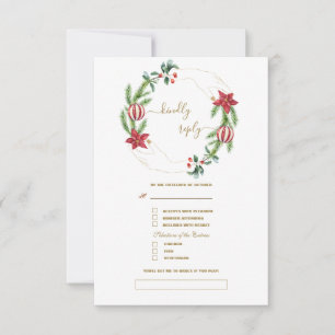 Winterurlaub Pine Cones Weihnachtsbälle Hochzeit RSVP Karte