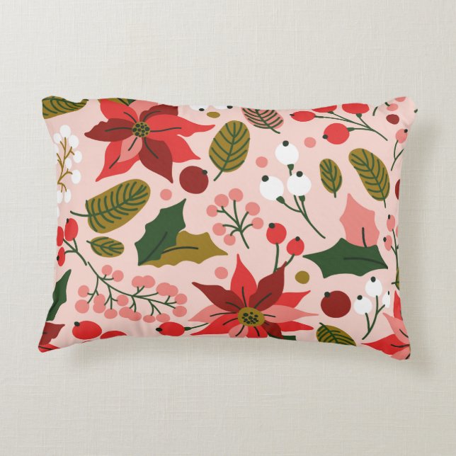 Winterurlaub Poinsettia Dekokissen (Rückseite)
