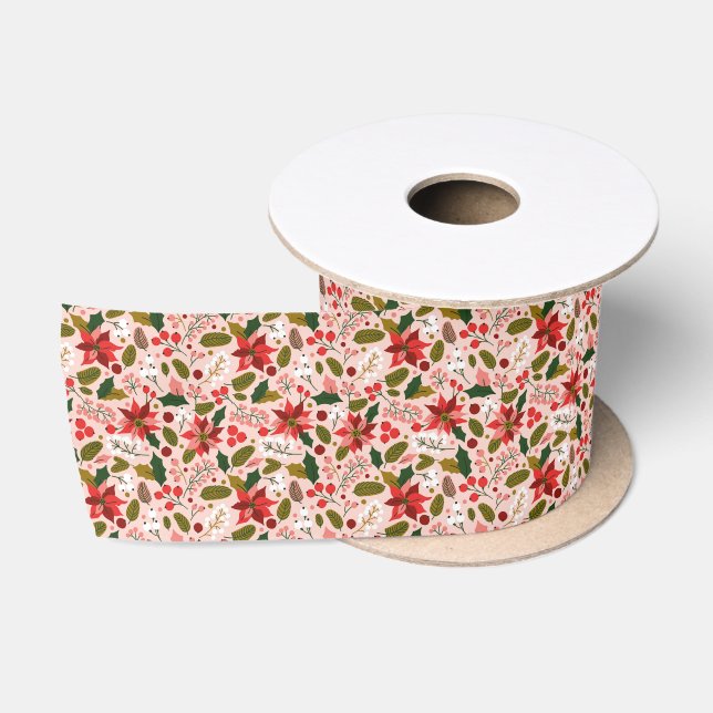 Winterurlaub Poinsettia Satinband (Spule)