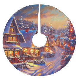 Winterurlaub Polyester Weihnachtsbaumdecke