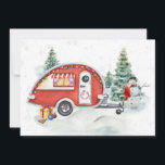 Winterurlaub RV Campingplatz Camping Schnee Feiertagskarte<br><div class="desc">Dieses Design entstand durch digitale Kunst, es kann in dem Bereich personalisiert sein, der durch das Ändern des Fotos oder das Hinzufügen eigener Wörter zur Verfügung gestellt oder angepasst wird. Kontaktieren Sie mich unter colorflowcreations@gmail.com wenn Sie dieses Design auf einem anderen Produkt haben möchten oder die Anzahl, Geschlecht oder Haarfarbe...</div>