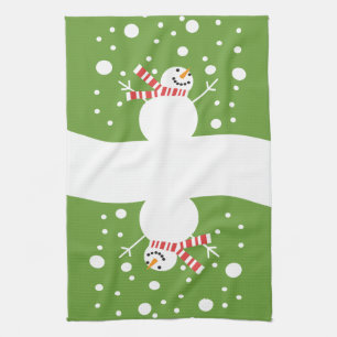 Winterurlaub-Schneemann Küchentuch