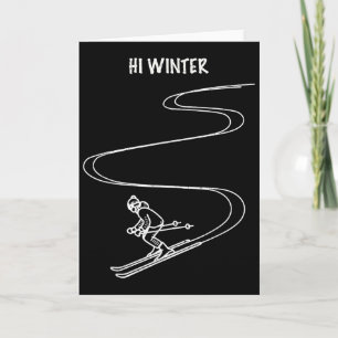 Winterurlaub Skilift Kunst Weihnachten X-mas Skifa Karte
