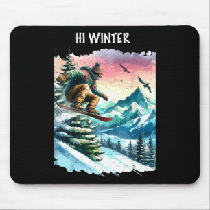 Winterurlaub Snowboarden Weihnachten Weihnachten W Mousepad