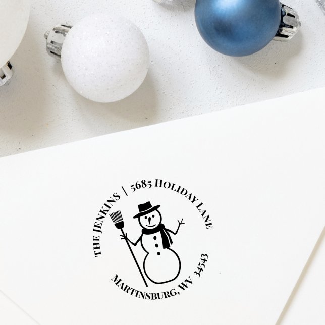 Winterurlaub Snowman Rücksendeadresse Gummistempel (Von Creator hochgeladen)