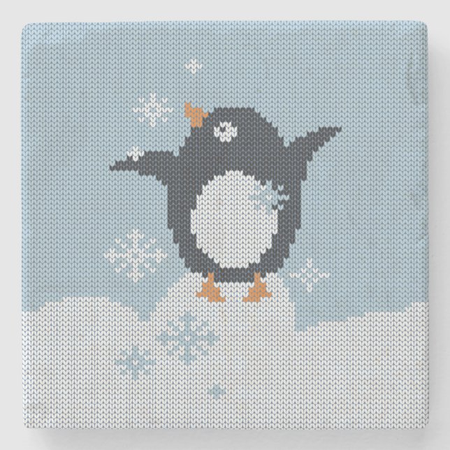 Winterurlaub Steinuntersetzer (Vorderseite)