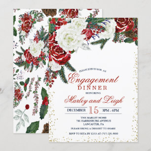 Winterurlaub Verlobung Abendessen Einladung