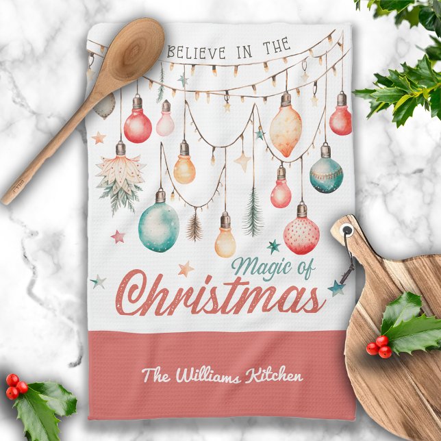 Winterurlaub Weihnachten Individuelle Name Geschirrtuch (Von Creator hochgeladen)