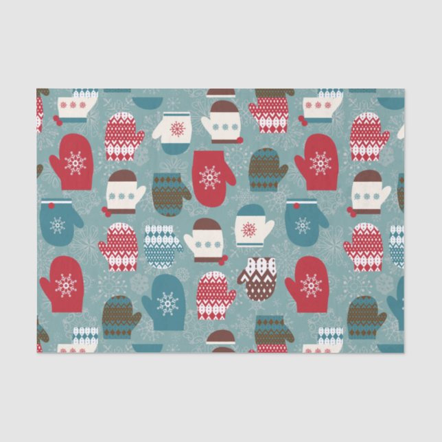 Winterurlaub Weihnachten Mitten Seidenpapier (Vorderseite)