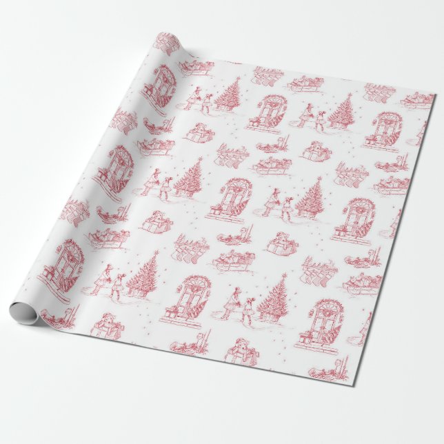 Winterurlaub Weihnachten Rotes Weihnachtsgebäck Geschenkpapier (Ungerollt)