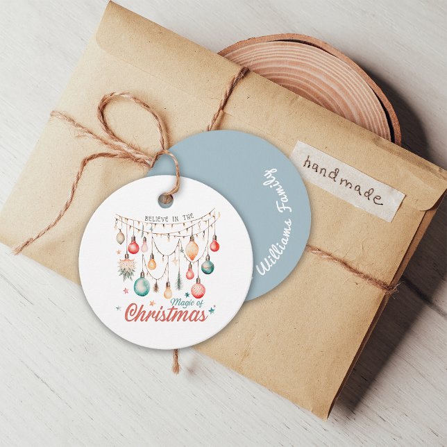 Winterurlaub Weihnachts-Magie Individuelle Name Geschenkanhänger (Von Creator hochgeladen)