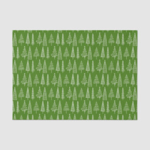 Winterurlaub Weihnachtsbaum Linie Muster Grün Seidenpapier