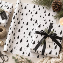 Winterurlaub Weihnachtsbäume schwarz-weiß