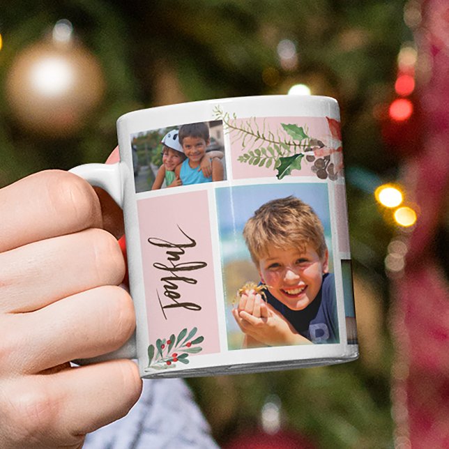 Winterurlaub | Weihnachtsfamilie 6 FotoCollage Tasse (Von Creator hochgeladen)