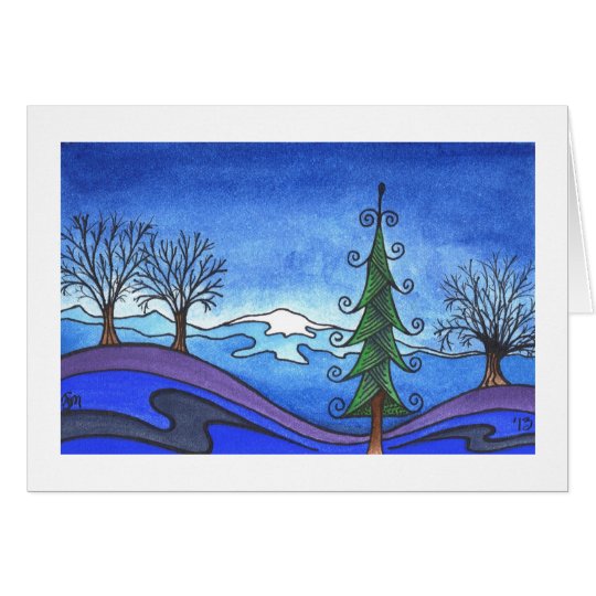 Winterurlaub-/Weihnachtskarte, "Winter-Morgen " Karte
