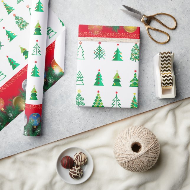 Winterurlaubsgeschenke Dekoration Weihnachtsbaum Geschenkpapier (Basteln)