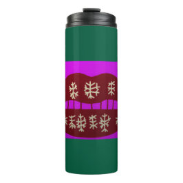 Winterurlaubslächeln Thermosbecher