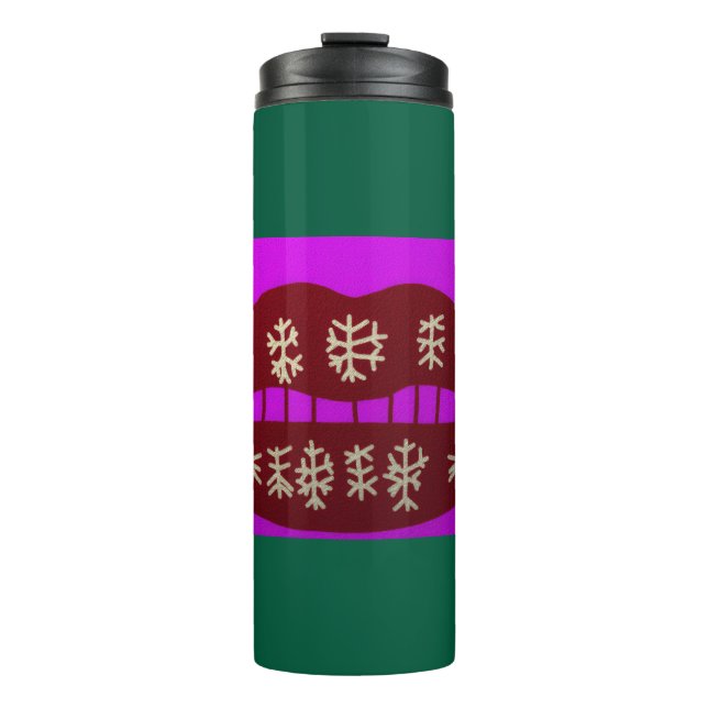 Winterurlaubslächeln Thermosbecher (Vorderseite)