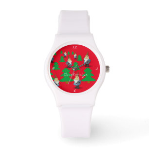 Winterurlaubsnomaden Weihnachtsbaume Thunder_Cove Armbanduhr