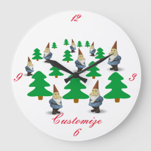 Winterurlaubsnomaden Weihnachtsbaume Thunder_Cove Große Wanduhr