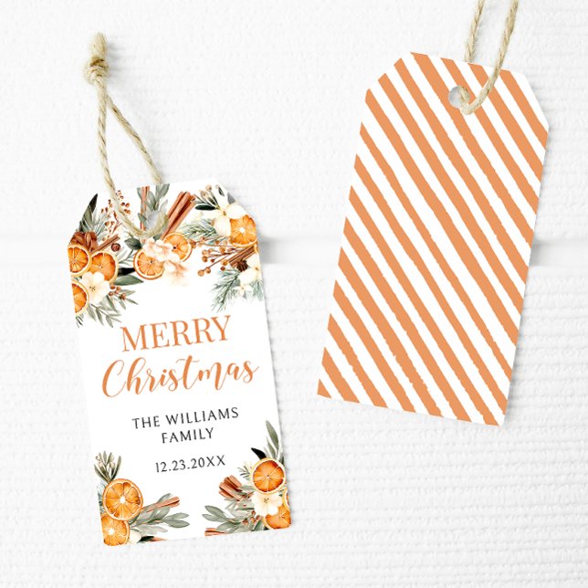 Winterurlaubsorangen Weihnachtsgeschenk-Tags Geschenkanhänger (Von Creator hochgeladen)