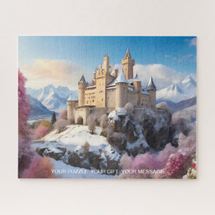 Winterverzauberung: Burg im Schneegebiet