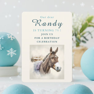 Wintervibes Donkey - Einladungskarte zum Geburtsta