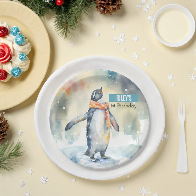 Wintervibes Pinguin - Geburtstagsparty - Pappteller (Von Creator hochgeladen)