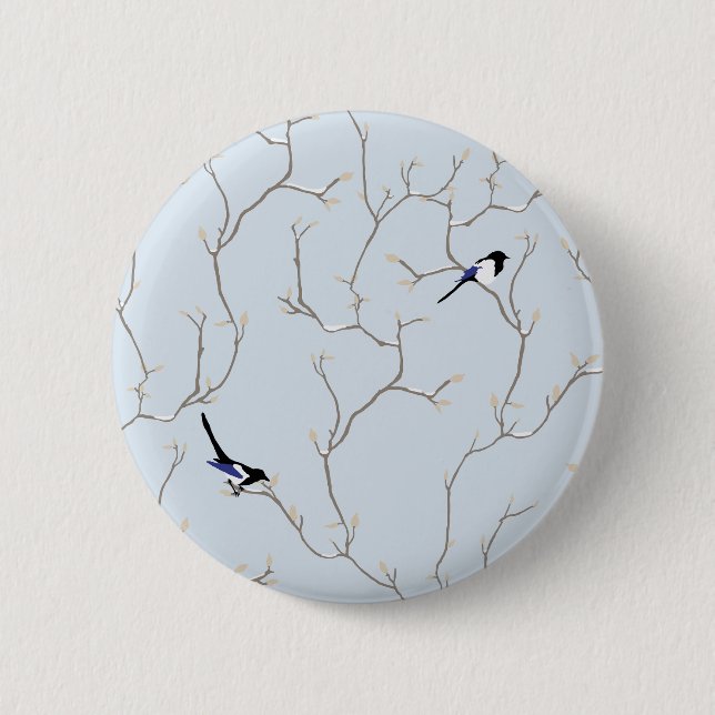Wintervögel Button (Vorderseite)
