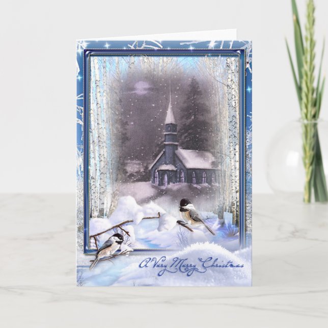 Wintervögel Feiertagskarte (Vorderseite)