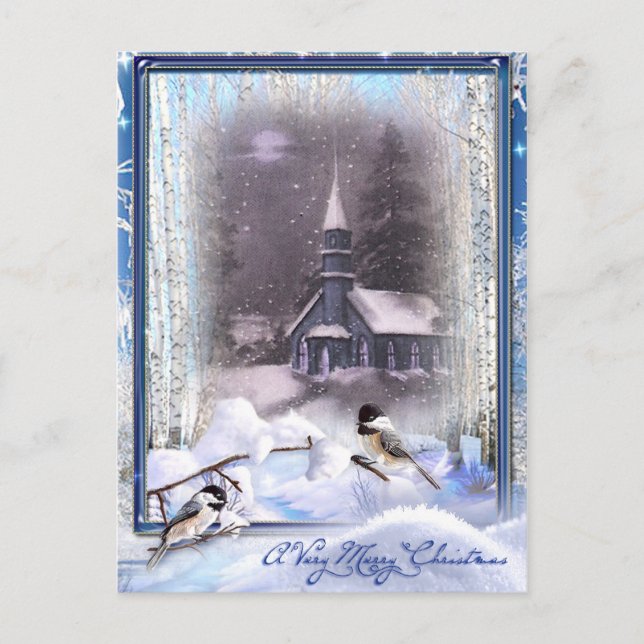 Wintervögel Postkarte (Vorderseite)