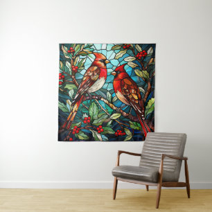 Wintervögel-Tapisserie Wandteppich