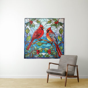 Wintervögel-Tapisserie Wandteppich
