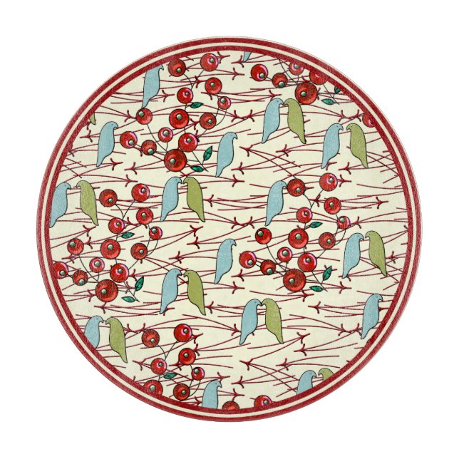 Wintervögel und Berries Charcuterie Board Schneidebrett (Vorderseite)