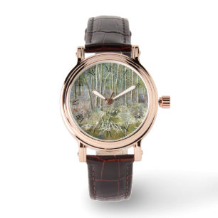 Winterwald Aquarellmalerei Armbanduhr