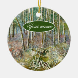 Winterwald Aquarellmalerei Keramik Ornament