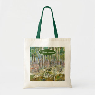 Winterwald Aquarellmalerei Tragetasche