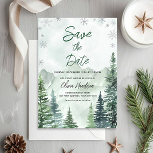 Winterwald-Baby-Shower-Save-the-Date Einladung