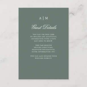 Winterwald   Details zu Pine Green Wedding Begleitkarte