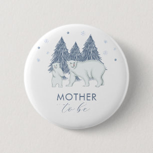 Winterwald Eisbär-Mama-Baby-Party Button