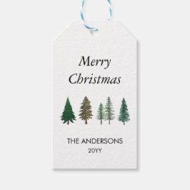 Winterwald Elegante Pine Trees Weihnachten Geschenkanhänger